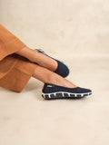 Ballerine Femme Légère Textile Bleu - 1