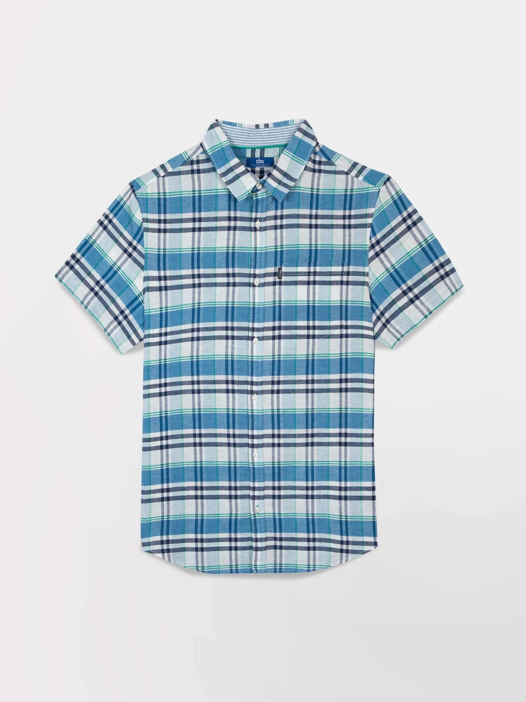 Chemise Homme A Carreaux Manches Courtes Bleu - 2
