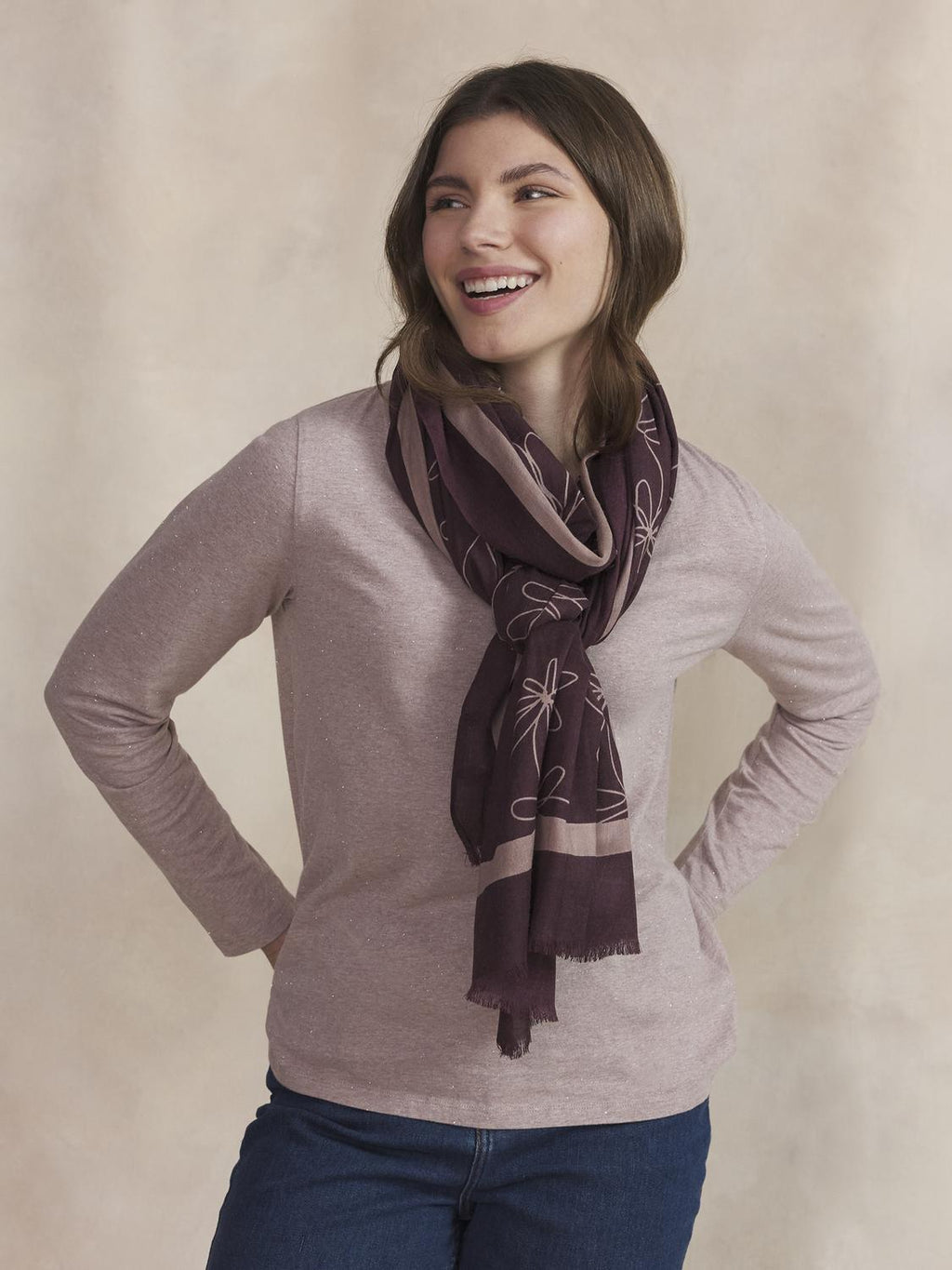 Foulard Femme Textile Synagot et Nymphe CLEOFOU - 1