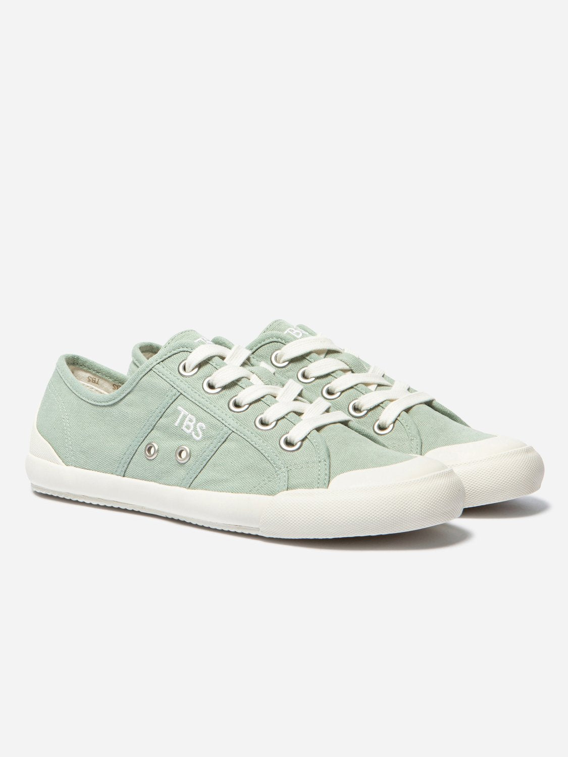 Tennis Femme En Toile Vert - 2