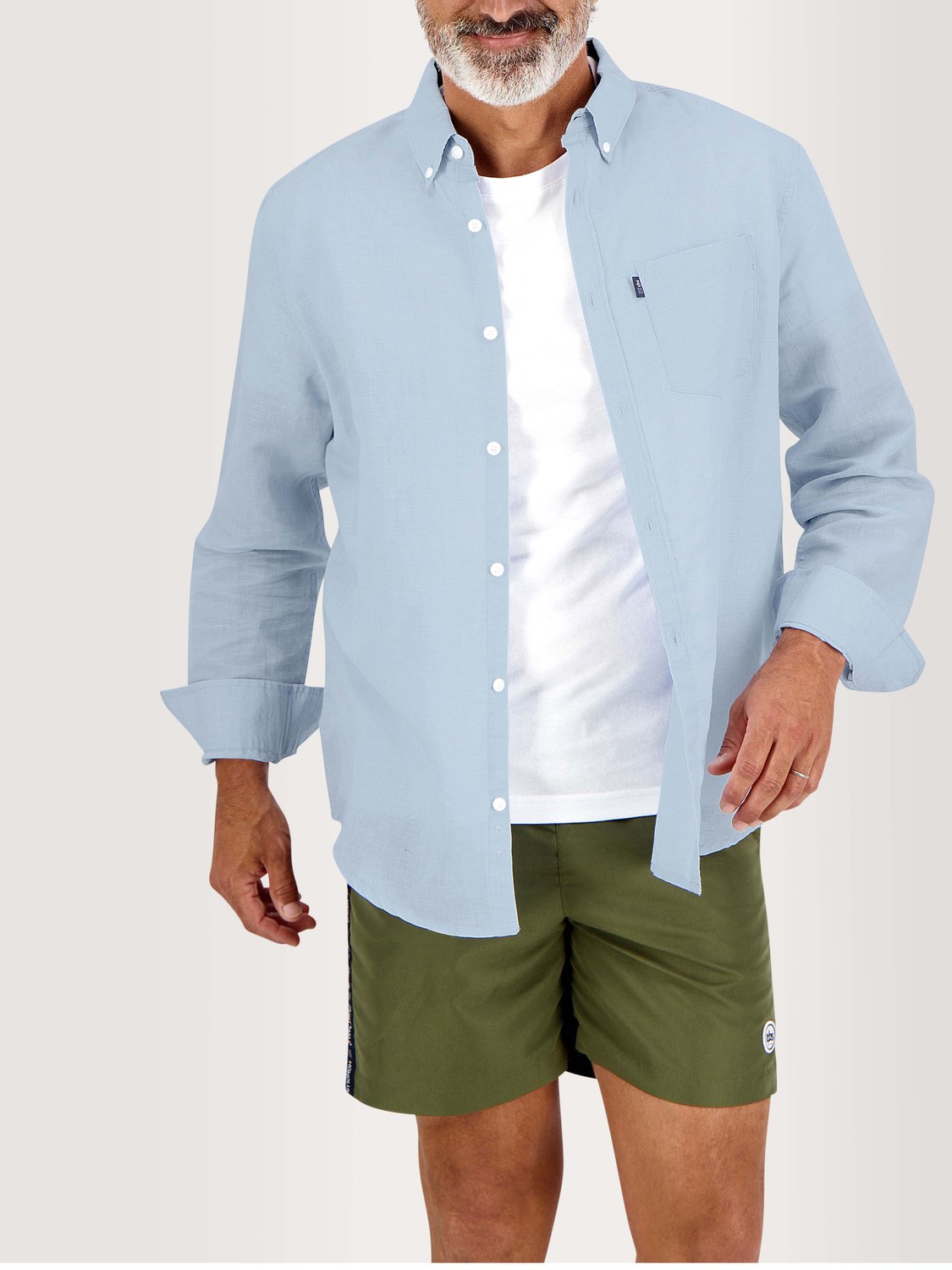 Chemise Homme Manches Longues Lin/Coton Jaune - 3