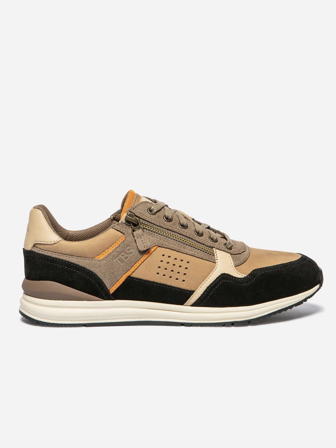 Tennis Homme Doublée Textile Cuir Taupe et Noir STEVANE - 2