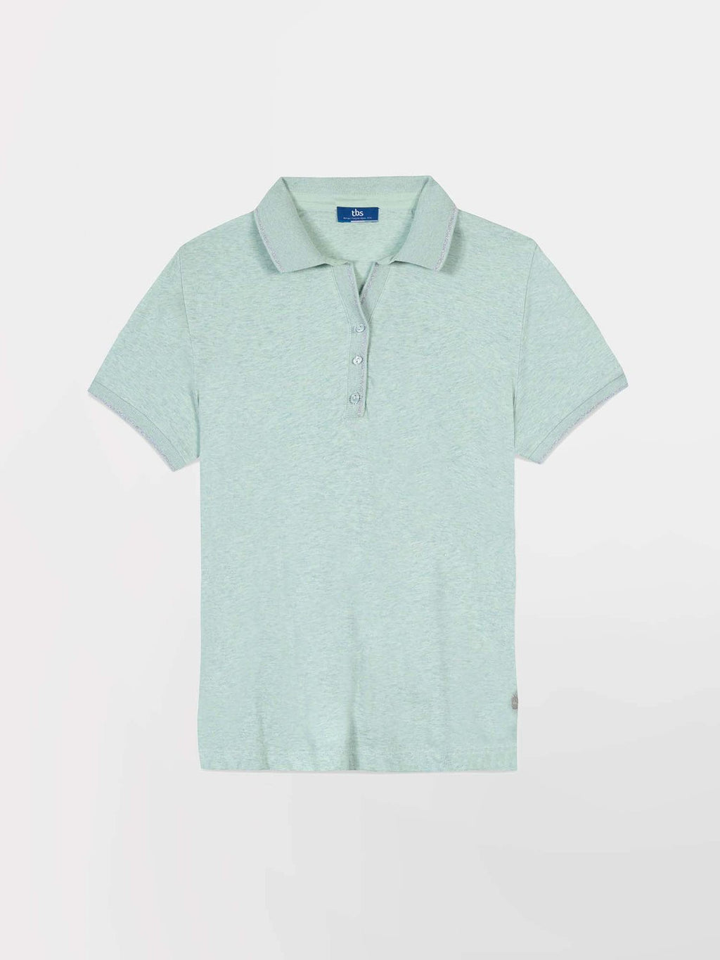 Polo Femme Détail Lurex Coton Vert Clair - 2