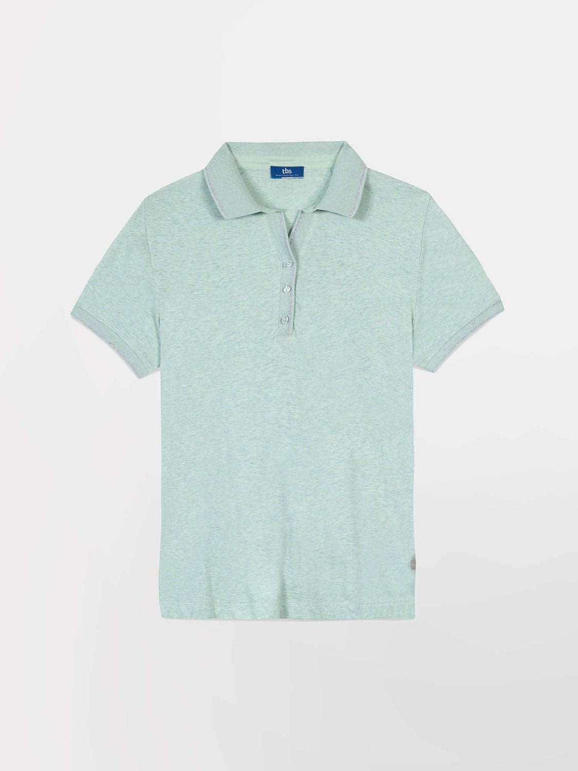 Polo Femme Détail Lurex Coton Vert Clair - 2
