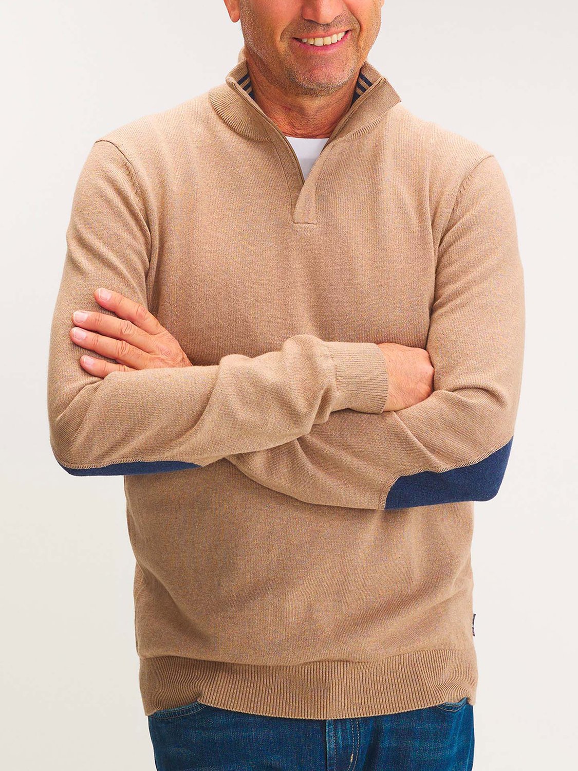 Pull Homme Col Camionneur Bleu - 3