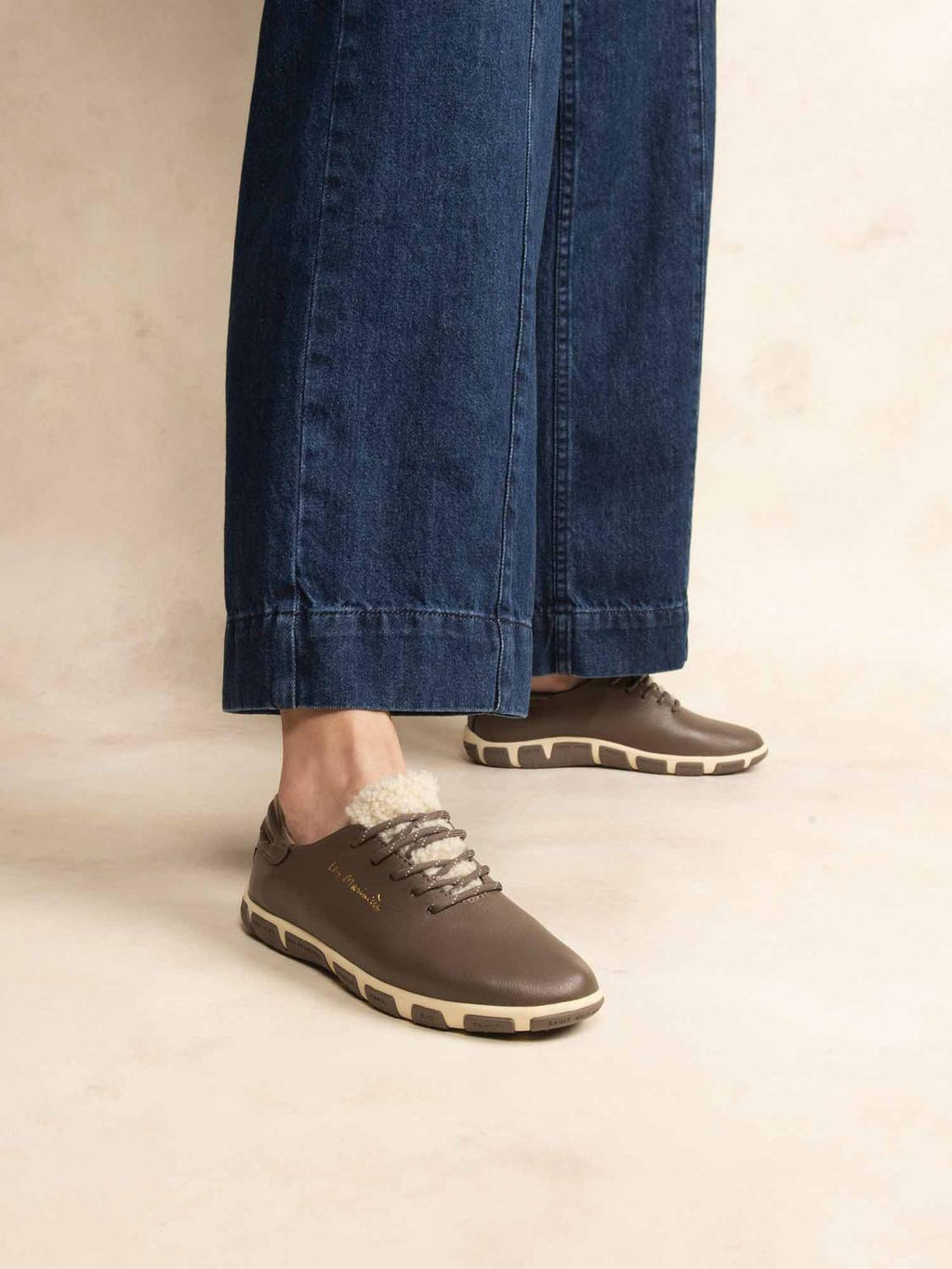 Tennis Femme Cuir Taupe JAZAFUR - 1