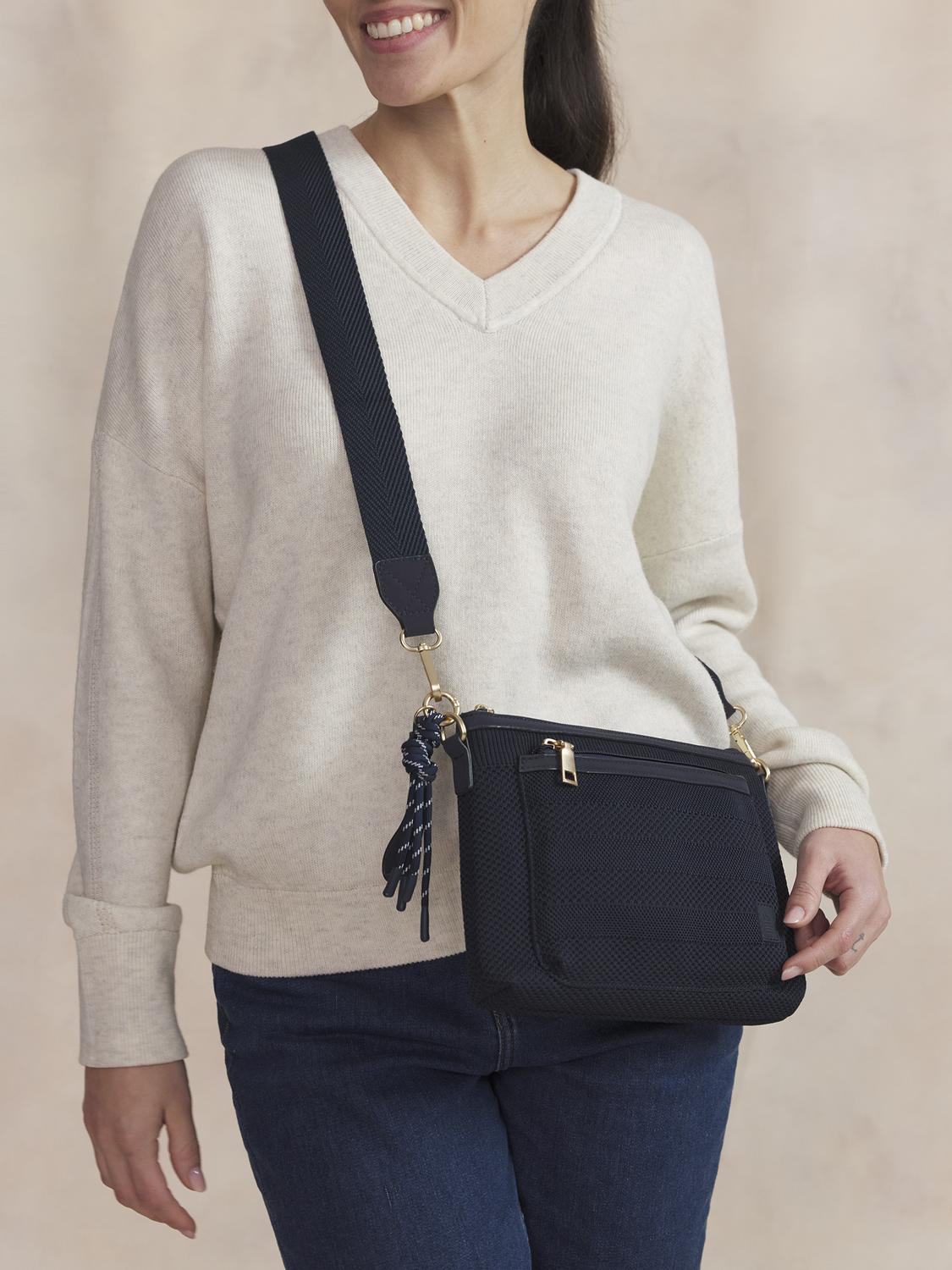 Sac Bandoulière Femme Knit Recyclé Marine - 1
