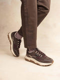 Running Femme Doublée Textile Cuir Chocolat JAZONNE - 1