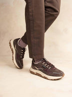 Running Femme Doublée Textile Cuir Chocolat JAZONNE - 1