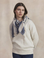 Foulard Femme Textile Off White et Azur LOUNAFOU - 1