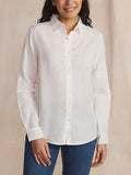 Chemise Femme Coton Lin Blanc - 1