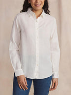 Chemise Femme Coton Lin Blanc - 1