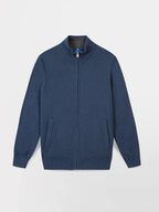 Gilet Homme Zippé Laine Coton Bleu - 2
