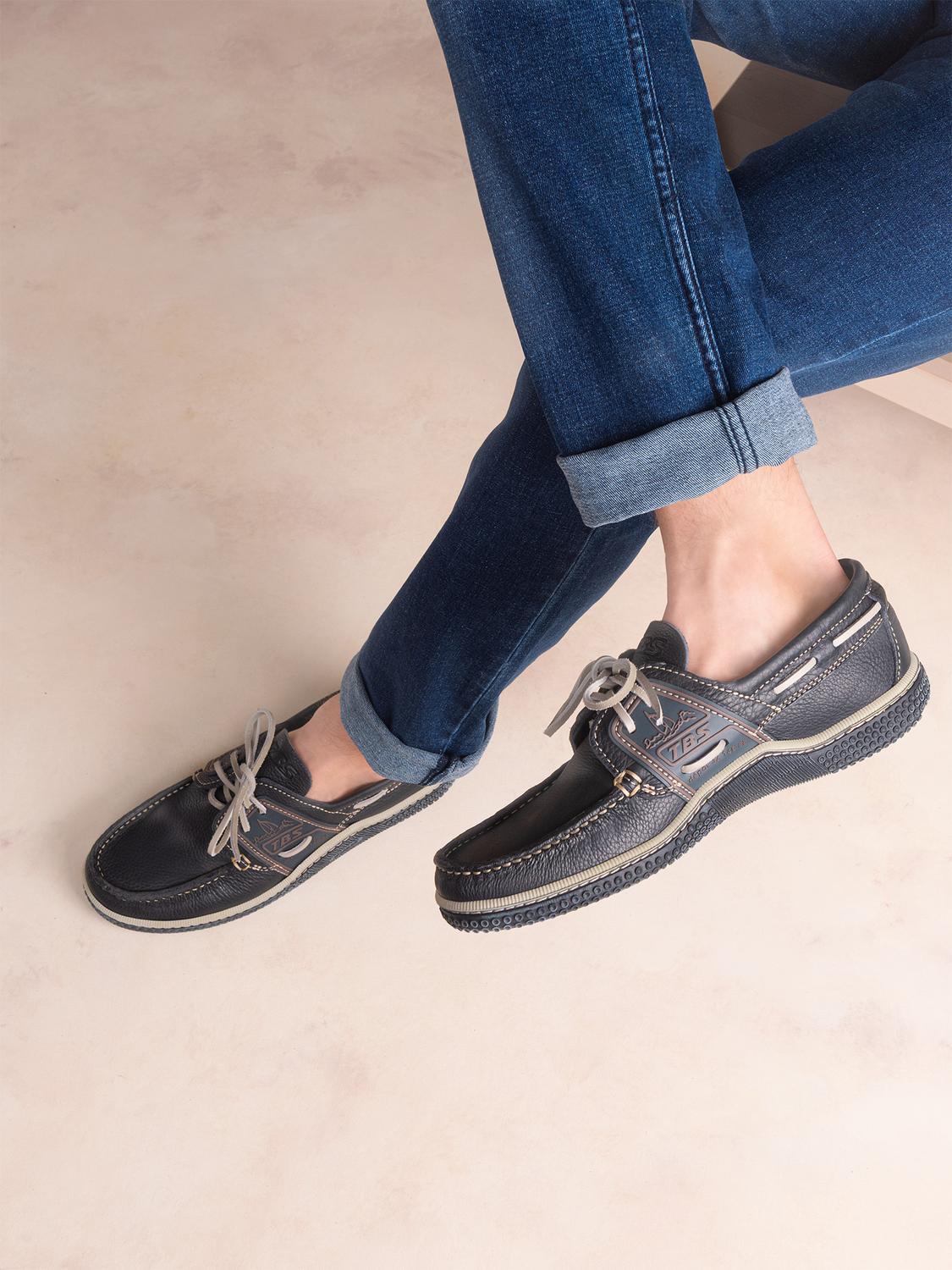 Chaussures Bateau Homme Cuir Marine Foncé - 1