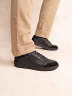 Tennis Homme Doublée Textile Cuir Noir GEDEZIP - 1