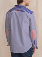 Chemise Homme Coupe Regular Rayures Bleu et Rouge ZAYNECHE - 2