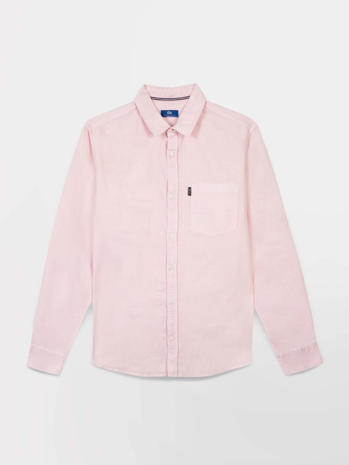 Chemise Homme Manches Longues Coton Rose Clair - 2