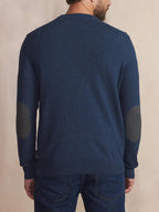 Pull Homme Col Rond Laine Coton Marine - 2