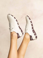 Tennis Femme Cuir Blanc et Synagot JAZLACE - 1