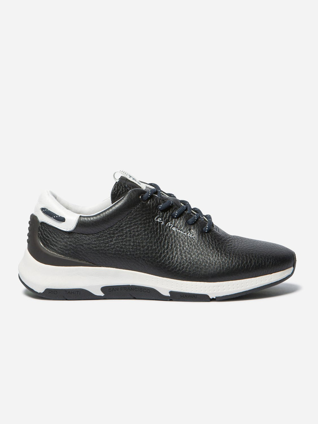 Tennis Femme Confort Cuir Bleu - 1