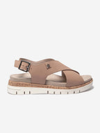 Sandales Femme Semelle Mi-Haute Cuir Beige - 1