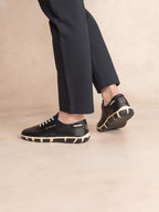 Tennis Femme Confort Cuir Marine - 1