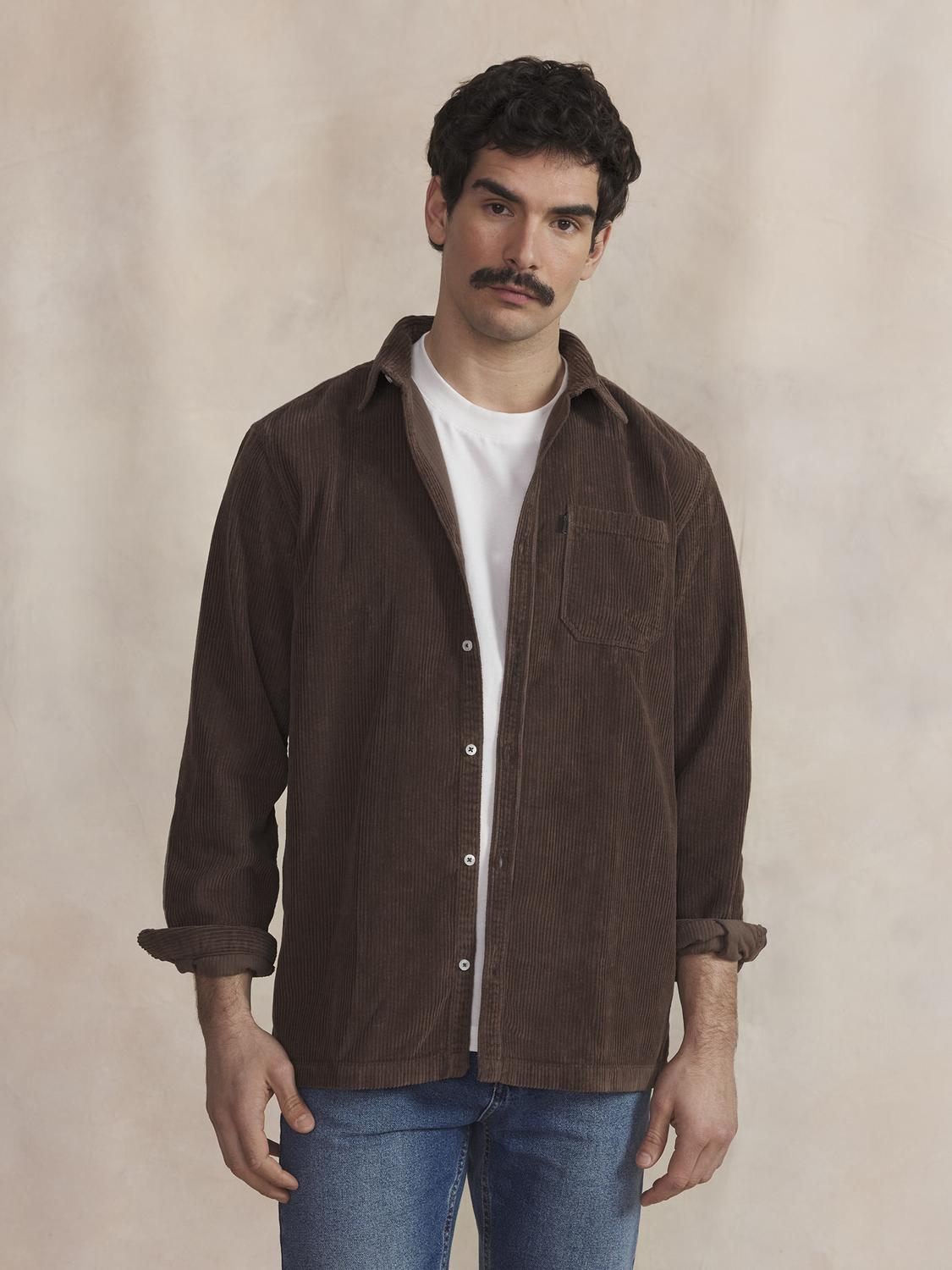 Chemise Homme Coton Brun MAEROCHE - 1