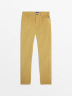 Pantalon Homme Velours cÃ´telé Jaune - 2