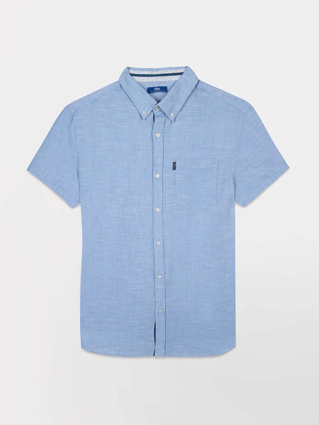 Chemise Homme Manches Courtes Coton Bleu - 1