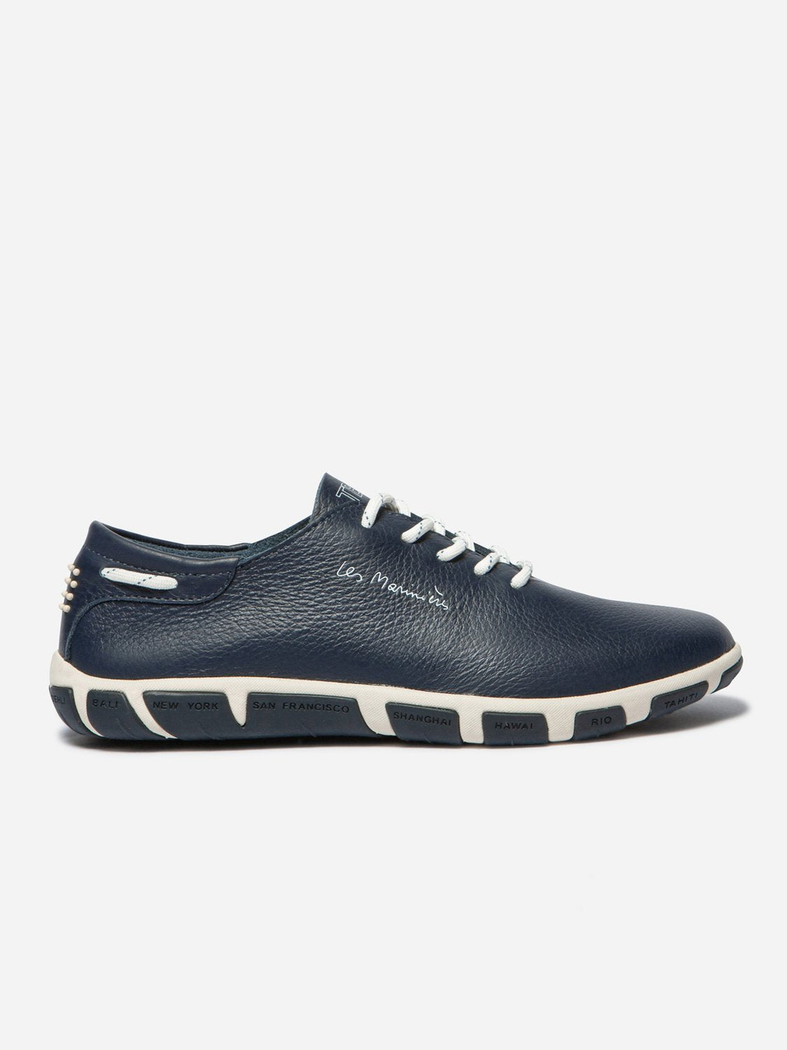 Tennis Femme Confort Cuir Marine - 5