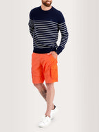 Pull Marinière Homme Coton Lin Marine - 1