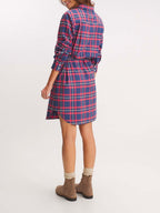 Robe Femme A Carreaux Rose et Marine - 2