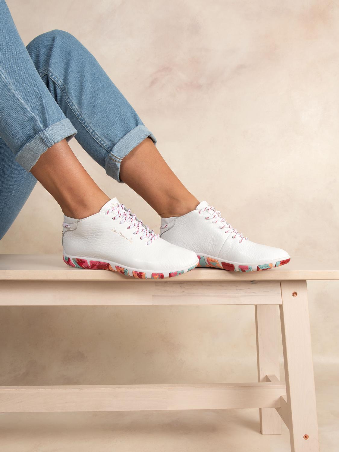 Tennis Montantes Femme Confort Marine Détail Or - 3