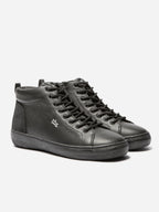 Tennis Montante Femme Zippée Dessus Cuir Noir - 2
