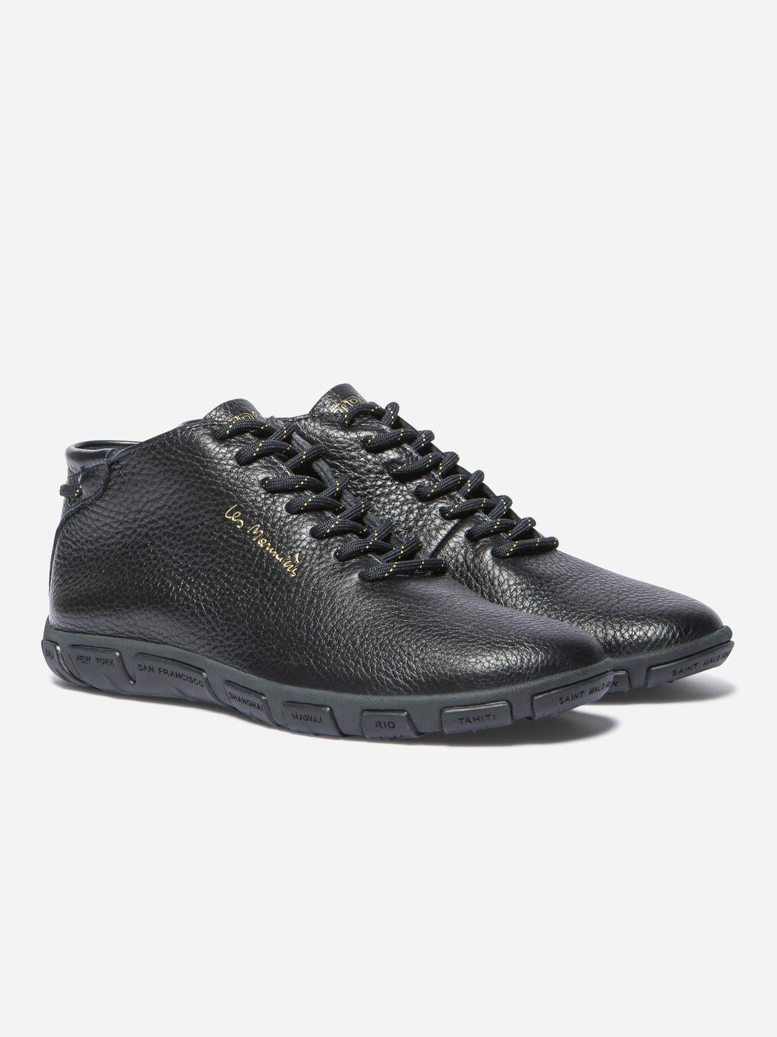 Tennis Montantes Femme Confort Marine Détail Or - 2