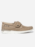 Chaussures Bateau Homme A Scratch Cuir Beige - 1