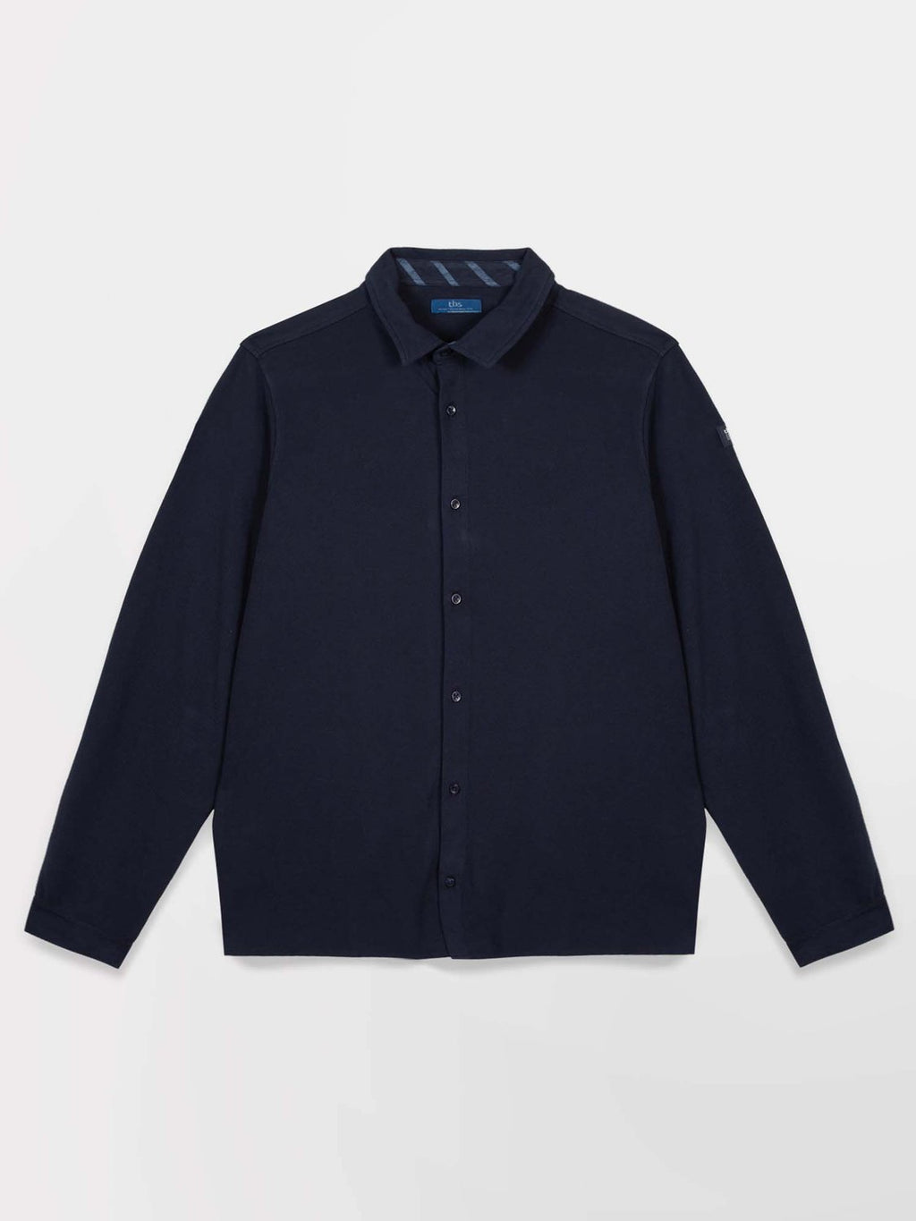 Chemise Homme Manches Longues Coton Piqué Marine - 2