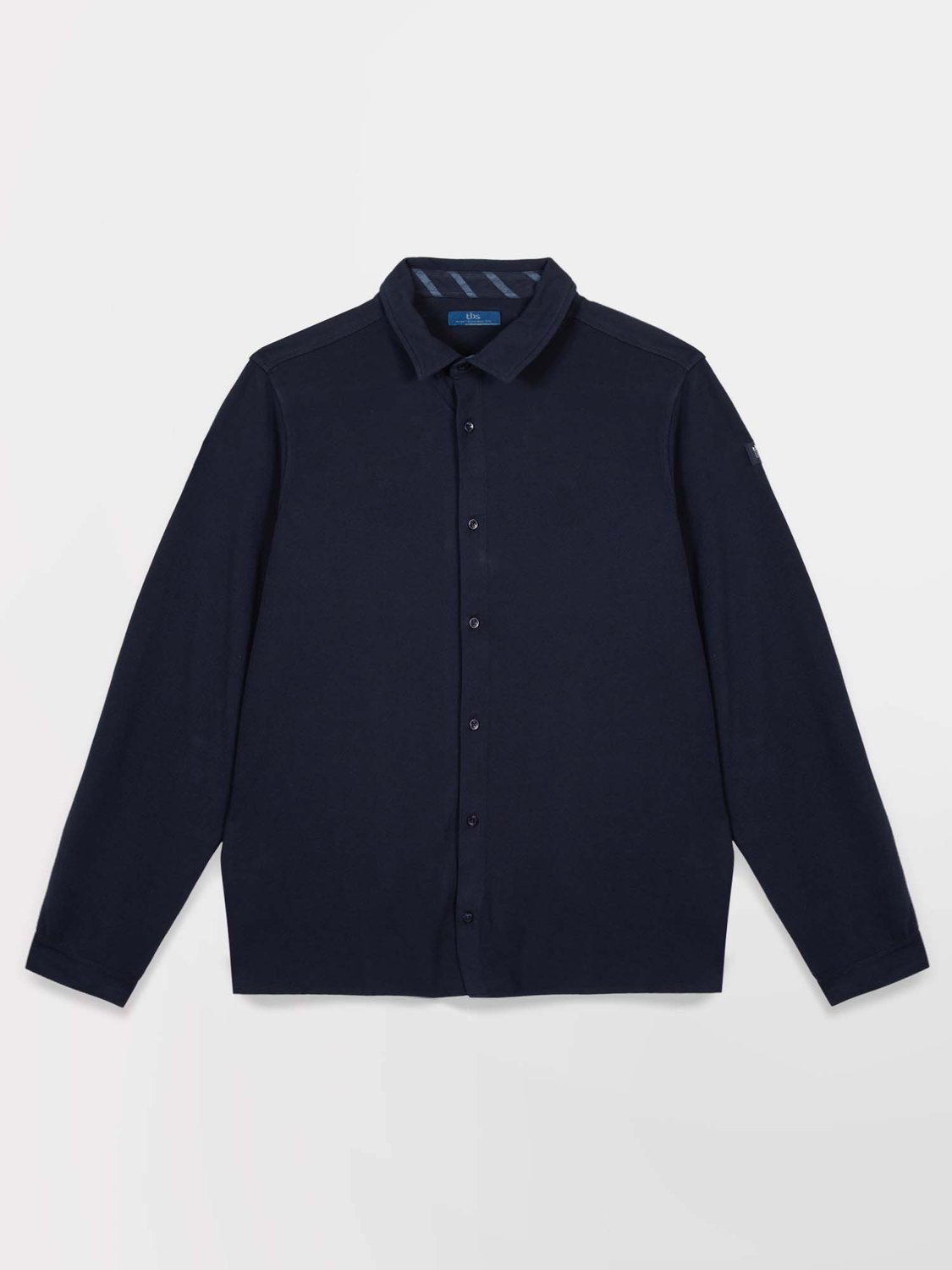 Chemise Homme Manches Longues Coton Piqué Marine - 2