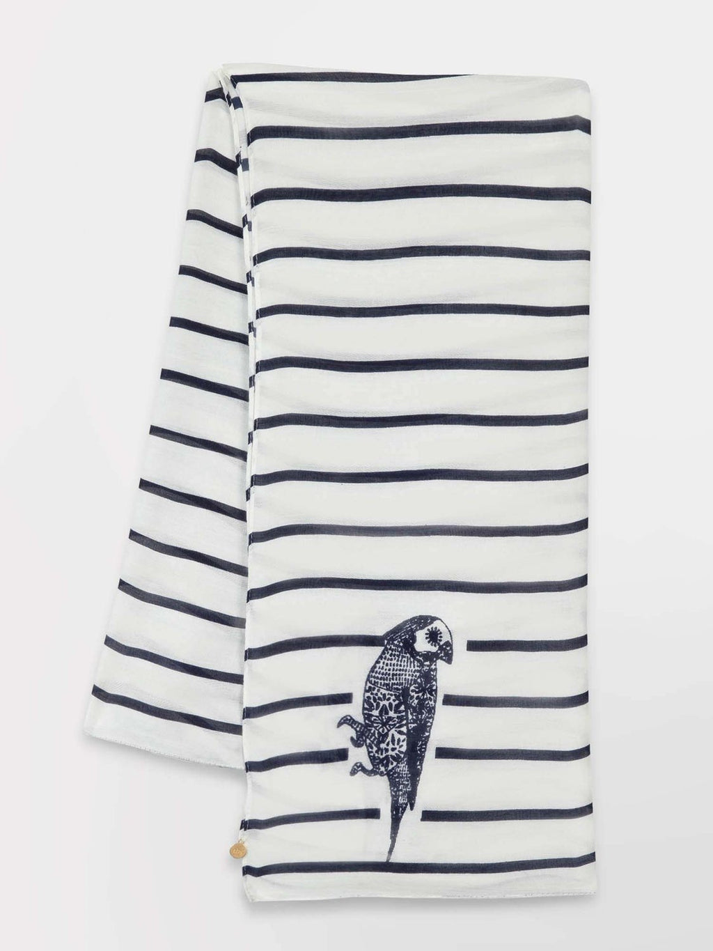 Foulard Femme Rayures Fines Blanc & Vert - 4