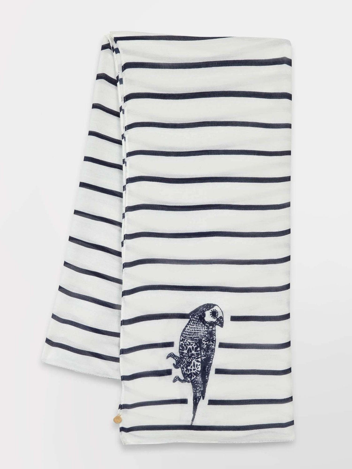 Foulard Femme Rayures Fines Blanc & Vert - 4