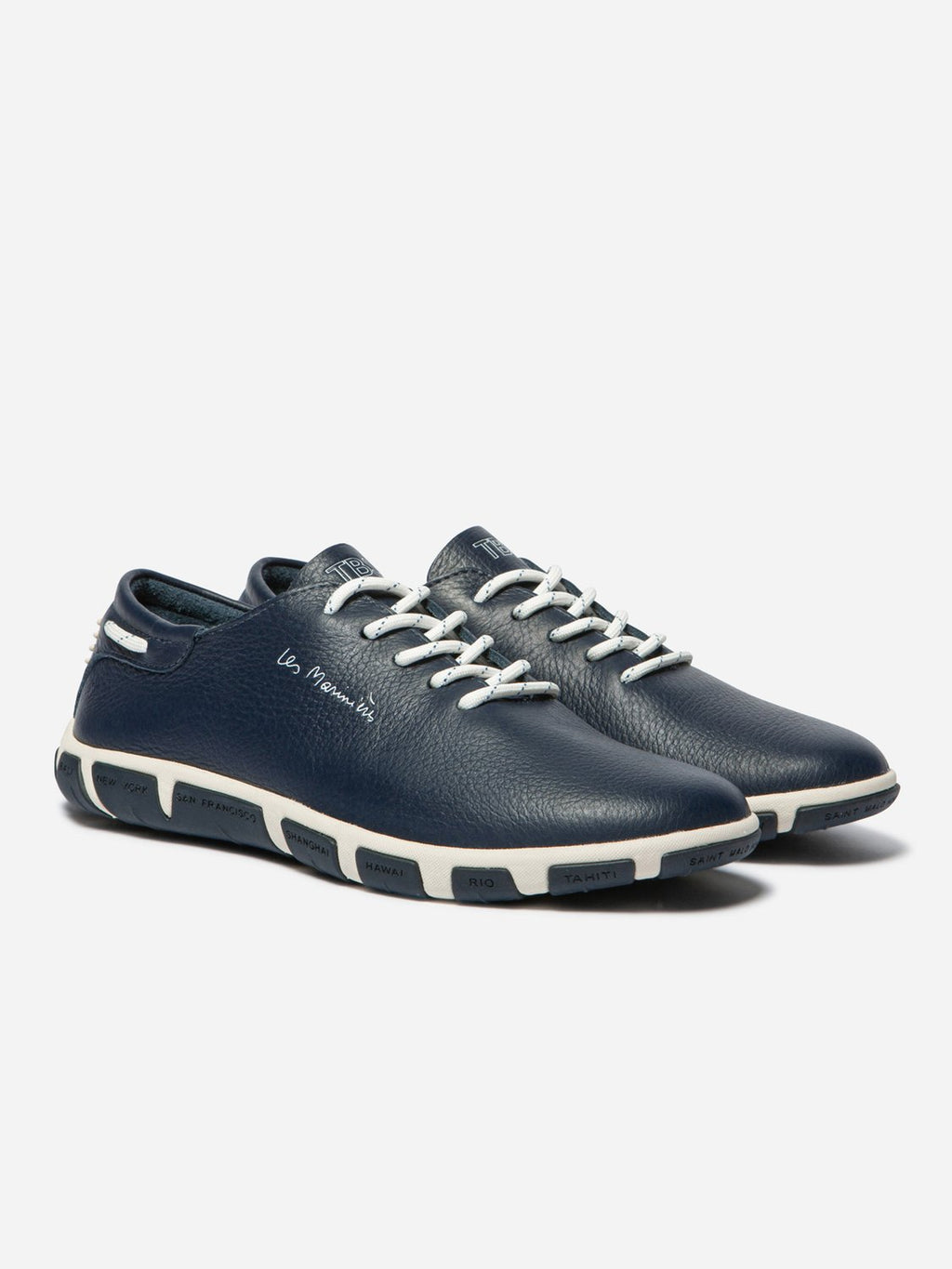 Tennis Femme Confort Cuir Marine - 6
