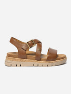 Sandales Femme Semelle Mi-Haute Cuir Marron - 1
