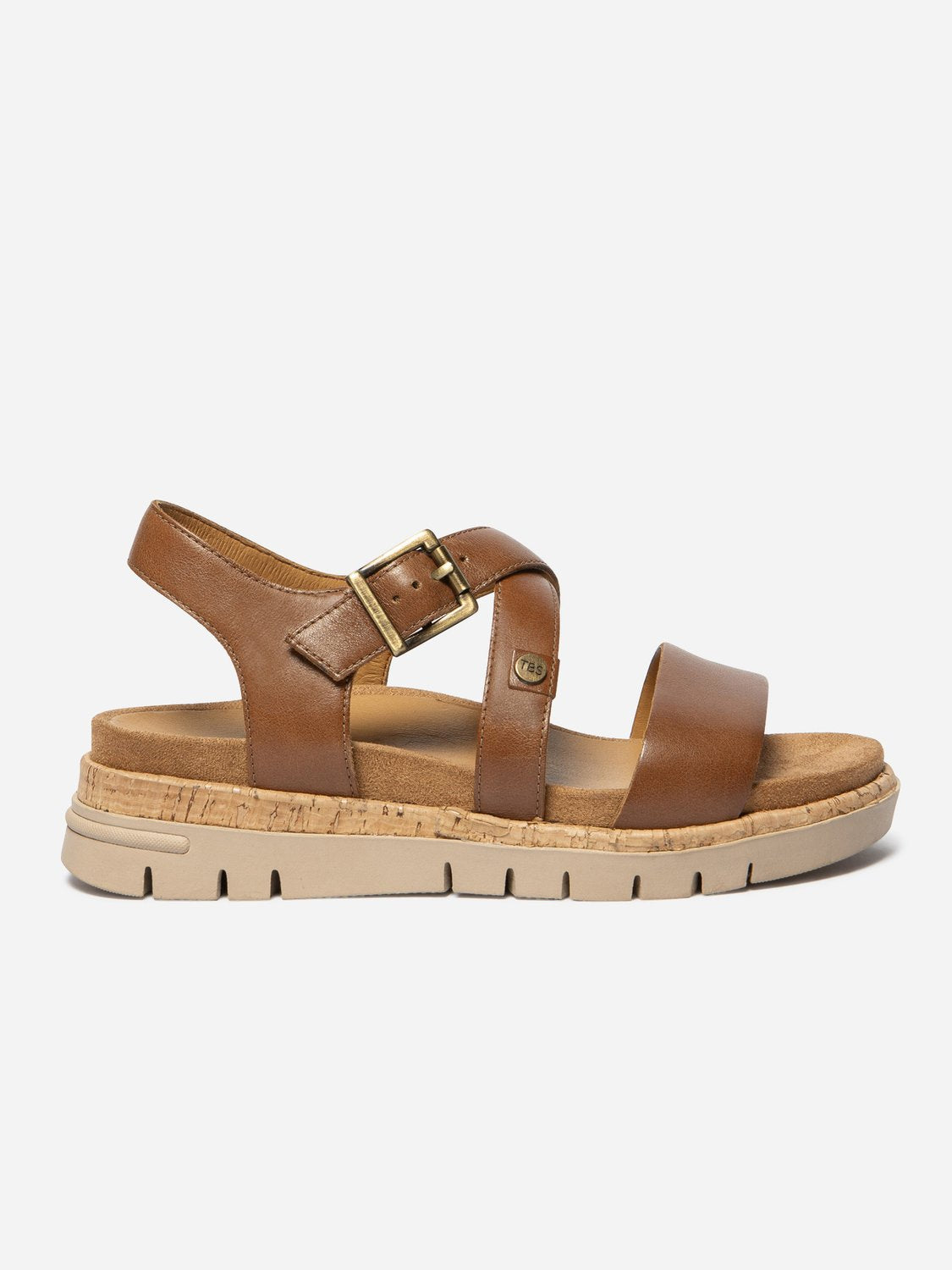 Sandales Femme Semelle Mi-Haute Cuir Marron - 1