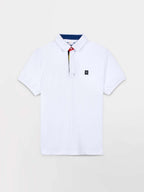 Polo Homme Coton Piqué Manches Courtes Blanc - 2