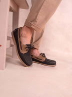 Chaussures Bateau Homme Cuir Marine et Marron - 1
