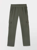 Pantalon Femme Molleton Ceinture Elastiquée Kaki - 2