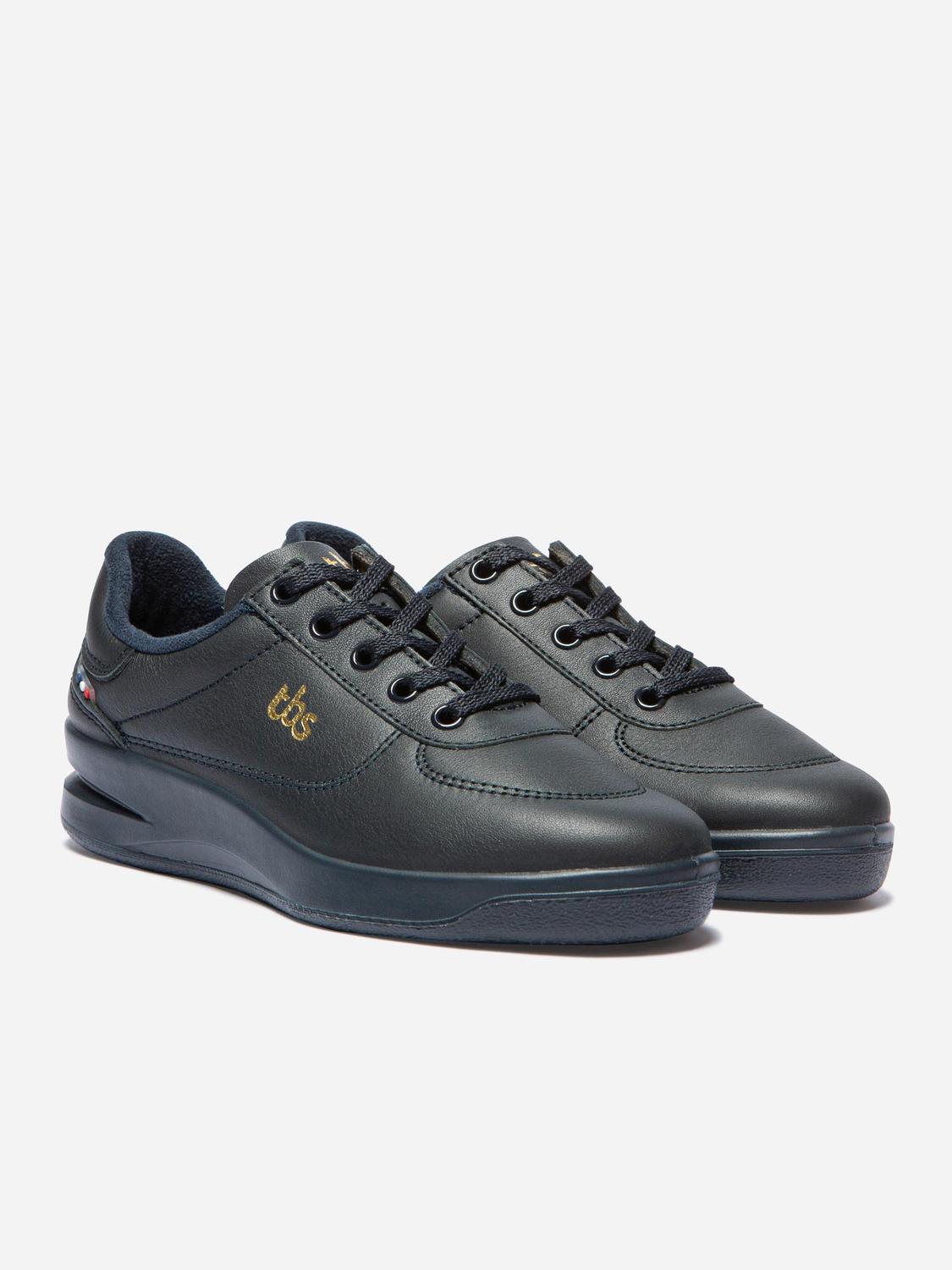 Baskets Femme Confort Dessus Cuir Marine - 4