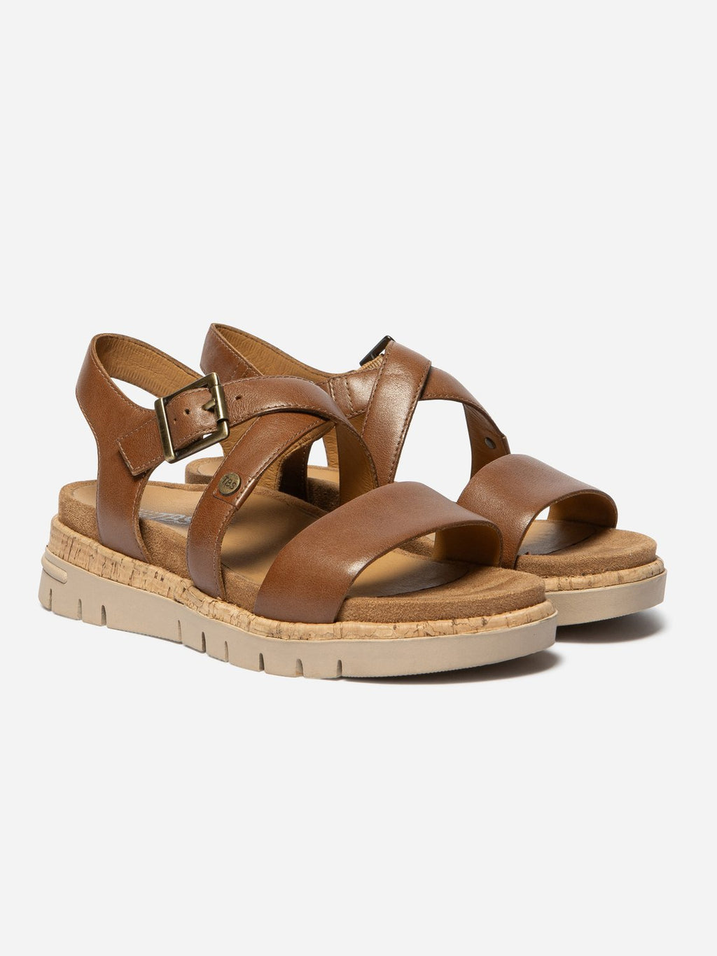 Sandales Femme Semelle Mi-Haute Cuir Marron - 2