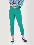 Pantalon Femme 7/8 Coton Stretch Vert - 1