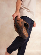 Mules Homme Semelle Ortholite Cuir Marron - 1